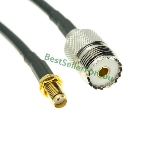 RG58 CABLE SMA tuerca hembra UHF SO239 Cable adaptador hembra para Wouxun $TERM impacto Baofeng ► Foto 1/1