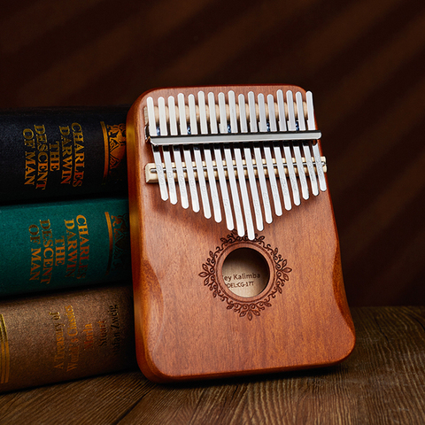 17 teclas Piano de pulgar Kalimba de alta calidad de madera de caoba de Mbira cuerpo instrumentos musicales con libro de aprendizaje Kalimba Piano ► Foto 1/6