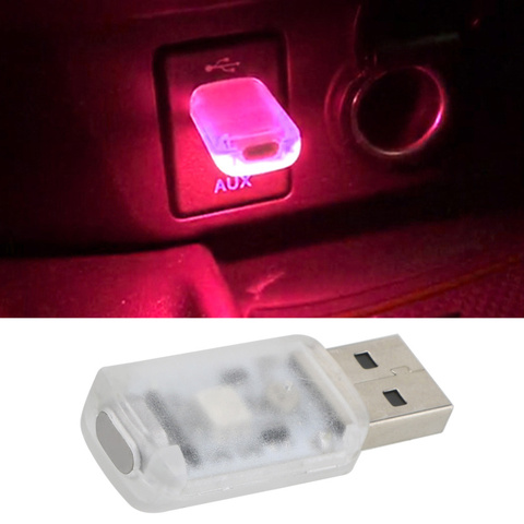 Luz LED de ambiente para coche, iluminación decorativa con Control táctil de sonido, USB, iluminación de escenario mágico, encendedor de cigarrillos, 5V ► Foto 1/6