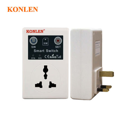 KONLEN-enchufe inteligente de Reino Unido y la UE, toma de corriente GSM, interruptor de relé, Control remoto inteligente, electrodoméstico de automatización por llamada telefónica, aplicación SMS ► Foto 1/6