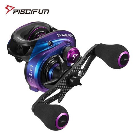 Piscifun Spark Pro-carrete de pesca Baitcasting, 11 + 1 rodamientos de bolas blindados, arrastre de fibra de carbono de 7,5 KG, carretes de pesca de perfil bajo ► Foto 1/6