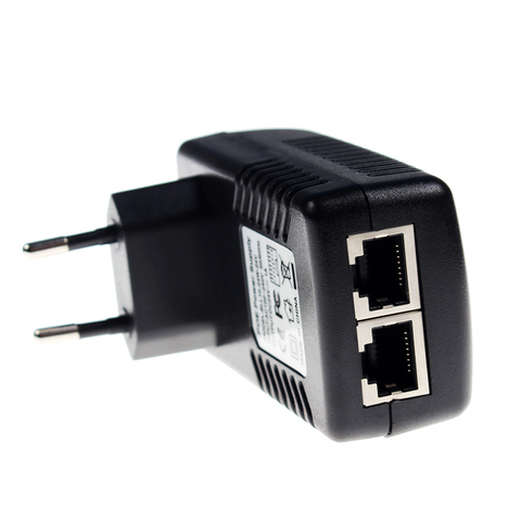 Adaptador de cámara IP de seguridad CCTV, enchufe de pared POE de 48V, 0.5A, 24W, adaptador Ethernet, alimentador PoE de teléfono, suministro de enchufe de EE. UU. Y UE ► Foto 1/5