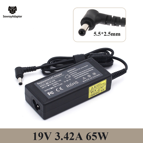 Adaptador de corriente de 19V, 3,42a, 5,5x2,5mm, 65W, cargador para Asus X401 X401A X551, fuente de alimentación A54C-AB31 / ACER / TOSHIBA / GATEWAY ► Foto 1/6