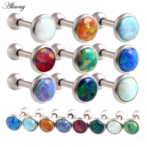 1 pieza moda ópalo oreja cartílago Tragus Piercing variados colores pendiente perno para niñas Sexy joyería del cuerpo 3mm 4mm 5mm ► Foto 1/6