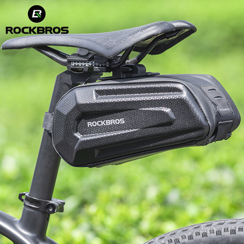 ROCKBROS1.7L-Bolsa de bicicleta impermeable, asiento trasero de gran capacidad, de liberación rápida, a prueba de golpes, con doble cremallera, accesorios para bolso trasero ► Foto 1/6