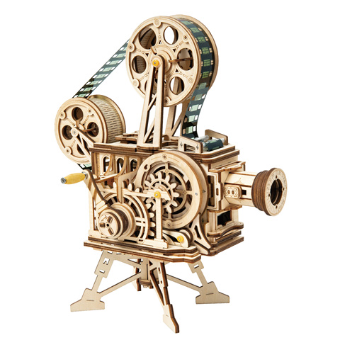 Robud nuevo modelo DIY Kits de construcción modelo mecánico 3D rompecabezas de madera película proyector Treasure Train juguetes para niños LG/LK/AM ► Foto 1/6