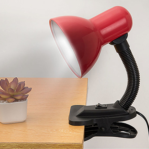 Lámpara de escritorio de mesa led para niños, iluminación interior, flexo, soporte de escritorio, Clip de luz, colegio, dormitorio, color rojo y naranja ► Foto 1/6