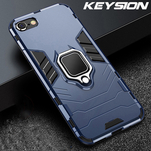 KEYSION a prueba de choques de la armadura caso para iPhone SE de 2022 SE nuevo 2 anillo teléfono cubierta para Apple iPhone11 Pro Max XS XR 8X8 7 6 6S Plus ► Foto 1/6