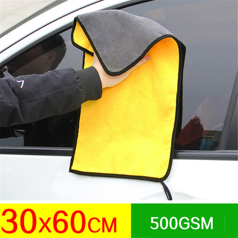 Toalla de microfibra Toalla de lavado de coches toallas limpias de secado de Hemming detallando Super absorbente suave y grueso para cera para el cuidado del coche polaco ► Foto 1/6