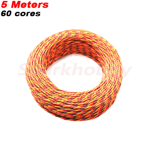 Cable de extensión Servo de 5 metros, 22AWG, 60 núcleos, 3P, giro, marrón, rojo, naranja, JR, Futaba, Cable trenzado, plomo para accesorios de Avión RC ► Foto 1/6