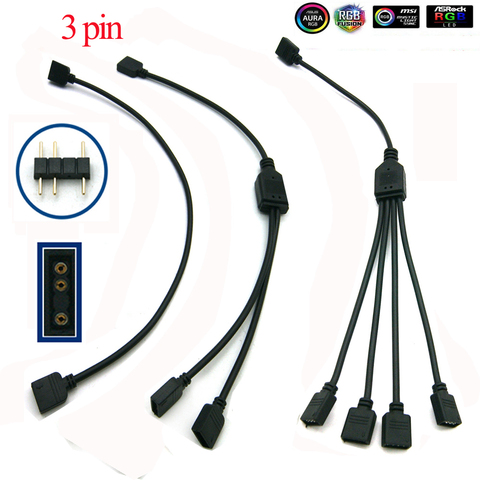 Conector de cinta LED RGB de 3 pines y 4 pines de 5-24V, Cable bifurcador de corriente de 1 a 1 2 3 4 5 para placa base de PC, conector hembra de cinta RGB ► Foto 1/6