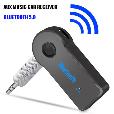 Receptor de Audio inalámbrico con Bluetooth para coche, adaptador 5,0, Conector de 3,5mm, transmisor de manos libres, llamada de teléfono, AUX, receptor de música para TV, MP3, hogar ► Foto 1/6