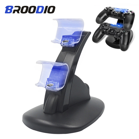 Base de carga para mando de PS4, base de carga para Sony Playstation 4/PS4 Pro/PS4 Slim, Dual USB LED ps 4 ► Foto 1/6