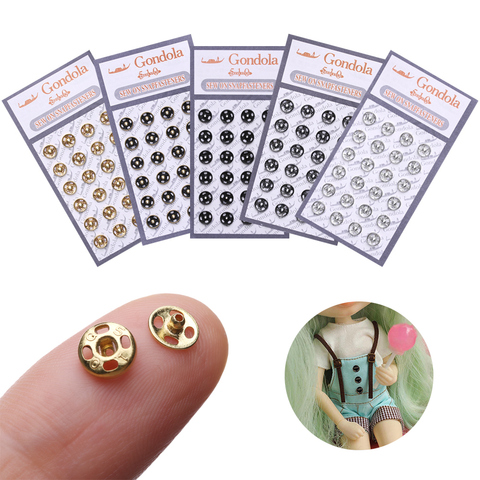 Mini botones para muñecas, hebillas de Metal en miniatura, invisibles, a presión, manualidades o ropa, accesorios de hebilla de costura, 5MM, 10/24 Uds. ► Foto 1/6