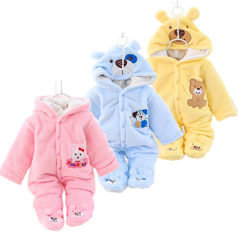 Ropa de bebé recién nacido, mamelucos de Navidad Unisex de invierno, mono grueso y cálido para bebé, Parkas para bebé, niñas, niño, mono de nieve 0-12M ► Foto 1/6