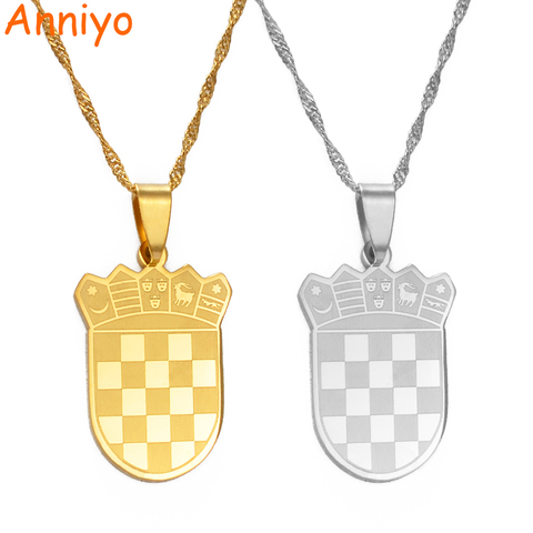 Anniyo-collares con amuleto colgante, Color dorado y plateado, para mujeres y niñas, joyas croatas, regalo #180021 ► Foto 1/6