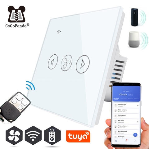 Nuevo regulador de ventilador estándar de la UE Wifi App Control Touch Switch de automatización inteligente a prueba de agua 220V eWelink o Tuya Remote ► Foto 1/6