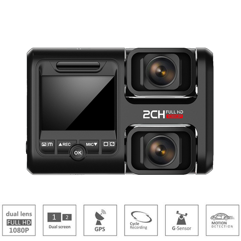 Zuczug Wifi car dvr grabador integrado en GPS cámaras duales full hd 1080P para asiento/frontal dual 170 grados Novatek 96663 dash Cam ► Foto 1/6