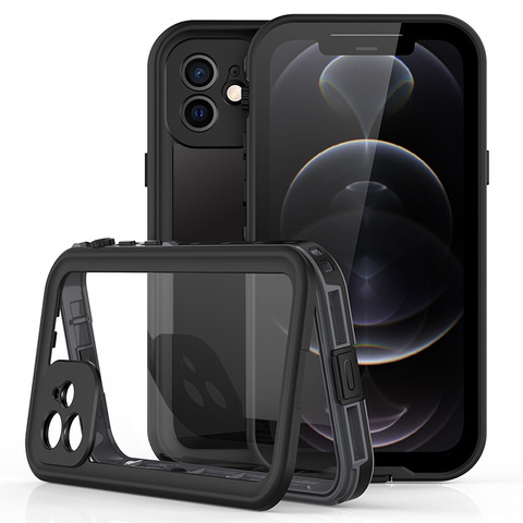 Funda impermeable IP68 para iPhone 12 Pro Max 12 Mini 11 Pro X 10 XR XS Max, funda transparente para teléfono a prueba de agua ► Foto 1/6