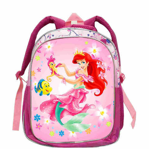 Mochila de dibujos animados de La Sirenita de Disney para niñas, morral de princesa Ariel, bolso escolar para niños, mochila rosa para guardería de 12 pulgadas ► Foto 1/6