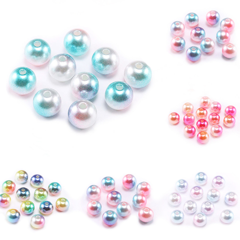 Cuentas de perlas de imitación de ABS, espaciador suelto Multicolor con agujero de 3, 4, 6, 8, 10, 12mm, para fabricación de joyería DIY ► Foto 1/6