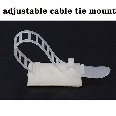 Cable soportes 10 Uds Clips de Cable 18*25 abrazadera de alambre corbata montaje con Cable atadura de cables ajustable soporte de ajuste Clips de Color blanco ► Foto 1/3