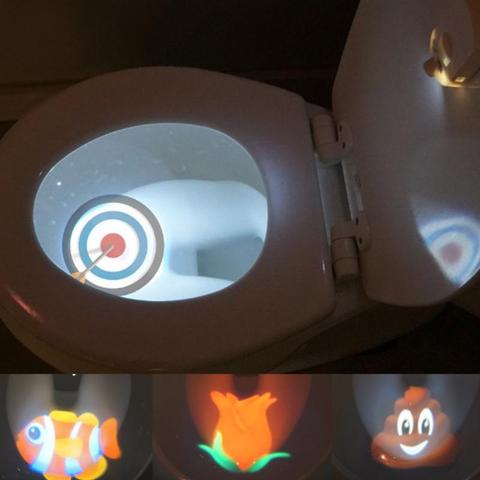 Luz de asiento de inodoro con Sensor de movimiento automático, lámpara de noche con retroiluminación LED, Sensor de asiento de inodoro, iluminación de proyección para niños ► Foto 1/6