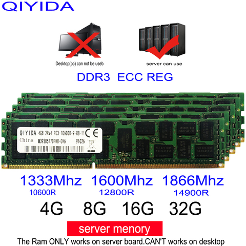 Ddr3 1 GB 2 GB 4GB 8GB 16GB 4G 8G 16G 32G DDR3 10600R 12800R 14900R ECC REG 1600Mhz 1866Mhz 1333Mhz RAM de memoria del servidor apoyo X58 X79 X99 ► Foto 1/6
