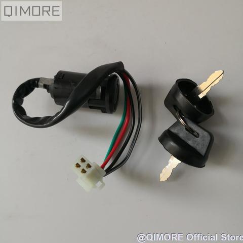 Interruptor de llave de encendido genérico de 4 cables, 2 llaves con tapa antipolvo, Dirt Bike para, ATV, buggy, QUAD Pit bike Monkey Bike ► Foto 1/6