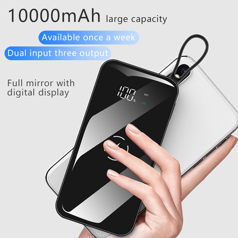 Cargador inalámbrico FLOVEME batería externa QI 10000mAh cargador inalámbrico banco de energía de doble entrada para iPhone Xiaomi Huawei ► Foto 1/6