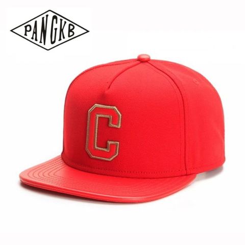 PANGKB-gorra de béisbol con cierre trasero para hombre y mujer, gorro de béisbol con Cierre trasero, color rojo, hip hop, unisex ► Foto 1/5