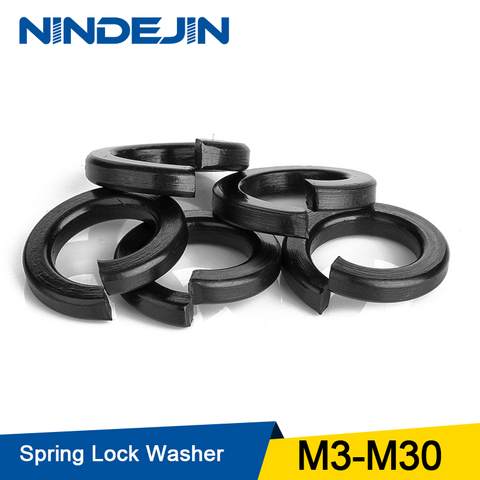 NINDEJIN alta resistencia 8,8 acero al carbono Q215 elástico Junta resorte de cerradura de lavadora M3 M4 M5 M6 M8 M10 M12 M16 M20 M24 M27 M30 ► Foto 1/6