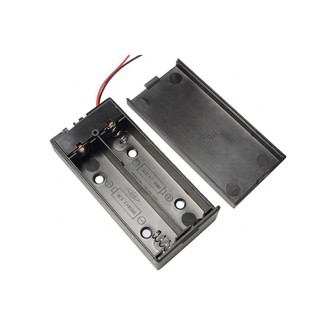 Caja de almacenamiento de batería de plástico para baterías, contenedor con interruptor de encendido/apagado, color negro, 3,7 V, 2X18650 ► Foto 1/6