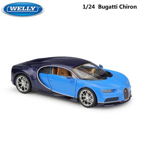 Welly-Bugatti Chiron simulador a escala 1:24 para niños, coche deportivo clásico de aleación de Metal, juguete de colección ► Foto 1/6