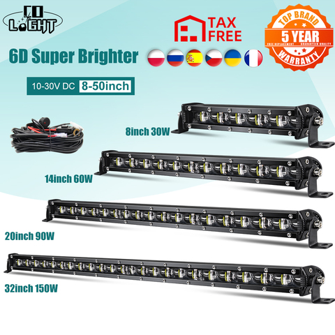 Barra de luz LED brillante para coche, barra de luz Led CO LIGHT 6D de 8-50 pulgadas para camión Lada, 4x4, SUV, ATV, Niva, 12V, 24V, luz de conducción automática, Offroad Combo ► Foto 1/6