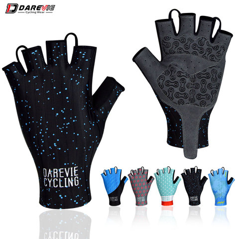 Guantes de ciclismo Darevie Pro ligero suave transpirable fresco seco medio dedo guantes de ciclismo antideslizantes a prueba de golpes guantes de bicicleta MTB Road ► Foto 1/6