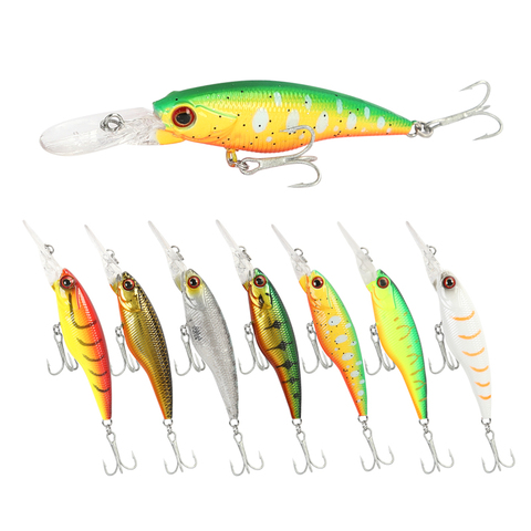 1 piezas Minnow Señuelos de Pesca 8,5 cm 5,1g bajo Trolling Artificial cebo duro Crankbait Wobblers 3D los ojos para la pesca pesca de la carpa ► Foto 1/6