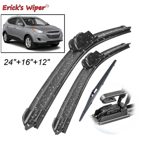 Erick es Limpiaparabrisas limpiaparabrisas delantero y trasero Set Kit para Hyundai Tucson MK2 ix35 2010-2015 parabrisas de la ventana trasera 24 