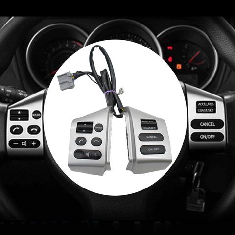 Control de Crucero botones de volante para Nissan Sylphy 05-17 Tiida 05-08 Livina 07-10 interruptor con alambre de plata negro ► Foto 1/6