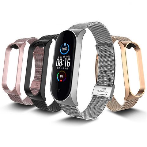 Correa Milanesa para Xiaomi Mi Band 3 y 4, pulsera de Metal de acero inoxidable para pulsera inteligente Mi Band 4 y 3 ► Foto 1/6