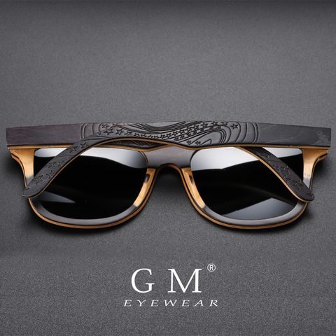 GM, diseñador de marca, gafas de sol de madera nuevo hombres polarizados de skate negro gafas de sol de madera gafas Vintage Retro Dropshipping. Exclusivo. S5832 ► Foto 1/6