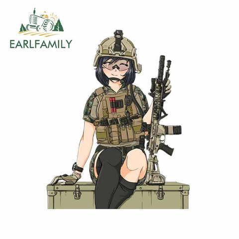 EARLFAMILY 13cm x 10,4 cm para el soldado chica del ejército bien calcomanía vinilo coche etiqueta coche accesorios de impresión de calcomanías ► Foto 1/4