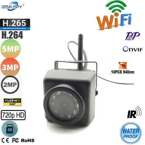 Camhi 1920P 1080P 3MP Mini impermeable IP66 ranura para tarjeta TF de la visión nocturna IR Cámara cámara IP Wifi al aire libre y de la flota de vehículos y de Nido de Pájaro ► Foto 1/6