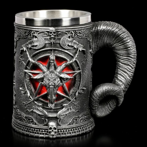 Bafomet-tazas de café de acero inoxidable, tazas y tazas de calavera para Halloween, vasos creativos ► Foto 1/6