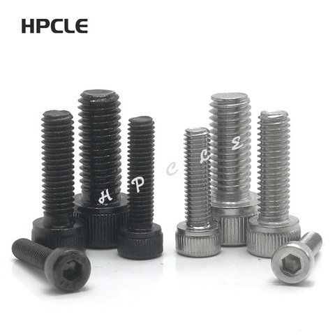 5-50pc DIN912 M1.6 M2 M2.5 M3 M4 M5 M6 M8 304 A2 de acero inoxidable o Grado negro 12,9 hexagonal tornillo hexagonal perno de cabeza de tornillo ► Foto 1/4