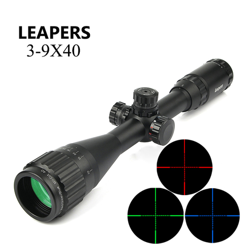 Mira telescópica óptica para Rifle, visor táctico de punto rojo, verde y azul, iluminado, Retical, con miras de caza, 3-9X40 ► Foto 1/6