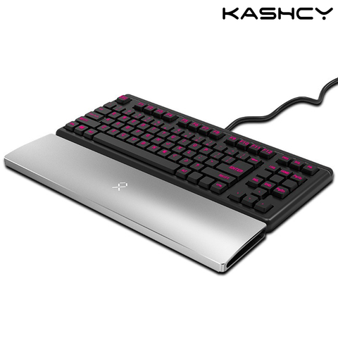 Kashcy reposamanos metálico de aleación de aluminio para teclado mecánico ergonómico para juegos almohadilla de soporte para muñeca, 87 104 108 teclas ► Foto 1/6