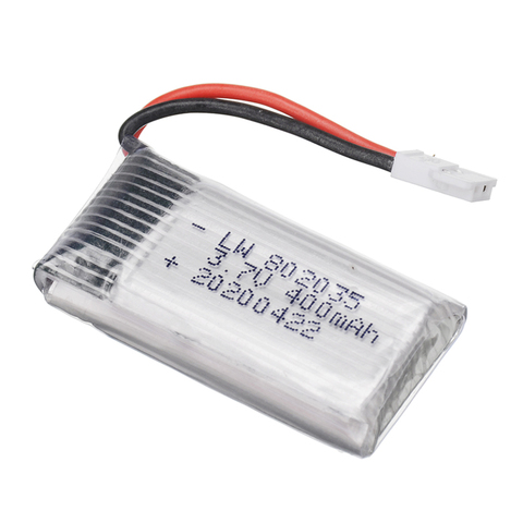 3,7 V 400mAh Lipo batería para X4 H107 H31 KY101 E33C E33 U816A V252 H6C RC Quadcopter de pieza de repuesto de Dron 802035 batería ► Foto 1/5