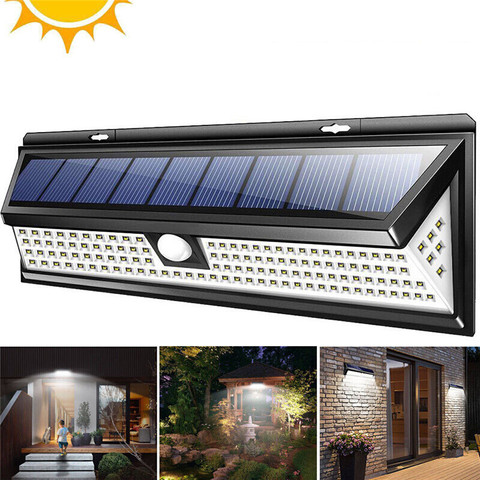 Lámpara Solar LED para exteriores, luz de pared con Sensor de movimiento PIR, impermeable, para decoración de jardín, 100/118 LED ► Foto 1/6