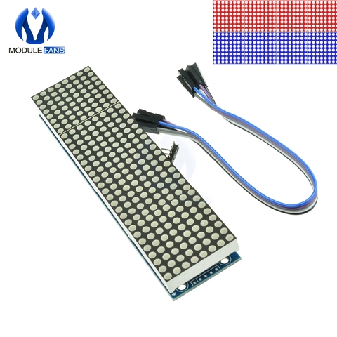 Microcontrolador LED MAX7219, pantalla 4 en 1 con módulo de Control de matriz de puntos de línea de 5 pines, 8x8, 8x8, punto de 5V, cátodo común para Arduino ► Foto 1/6